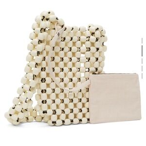 Elegant Cream Beaded Women's Bag